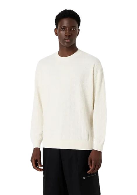 Maglione in cotone jacquard lettering all over EMPORIO ARMANI | Maglie | 3D1MXX 1MQGZ0128